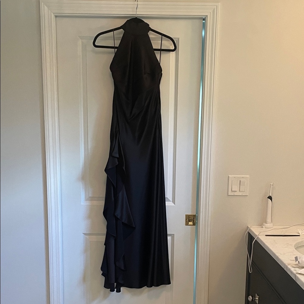 Milly Black Backless Halter Dress